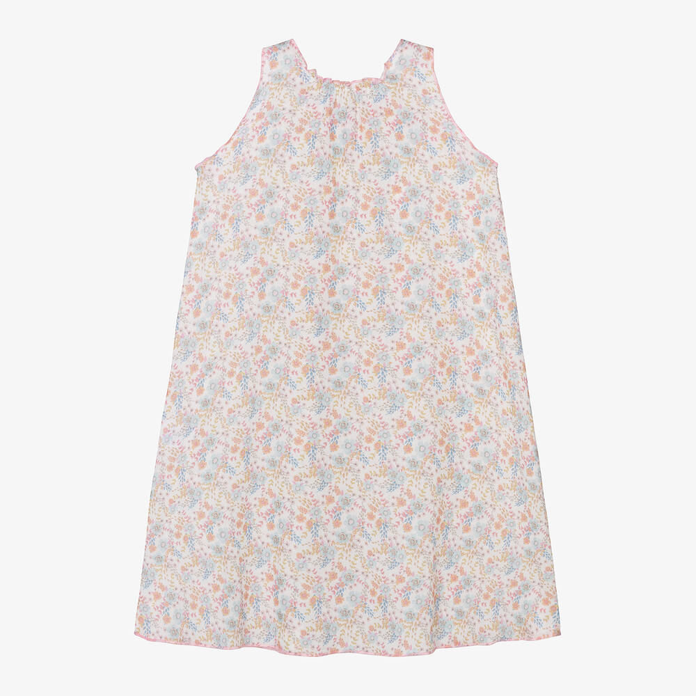 AMIKI Children-Girls Ivory Floral Cotton Nightie | Childrensalon Outlet