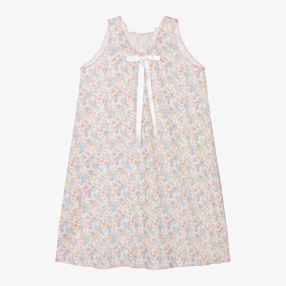 AMIKI Children-Girls Ivory Floral Cotton Nightie | Childrensalon Outlet
