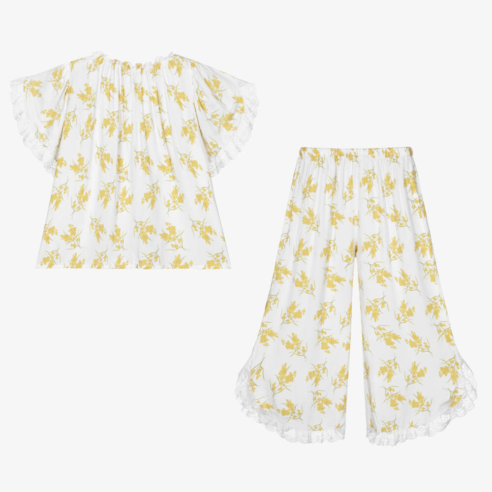 AMIKI Children-Кремовая пижама с цветами для девочек | Childrensalon Outlet