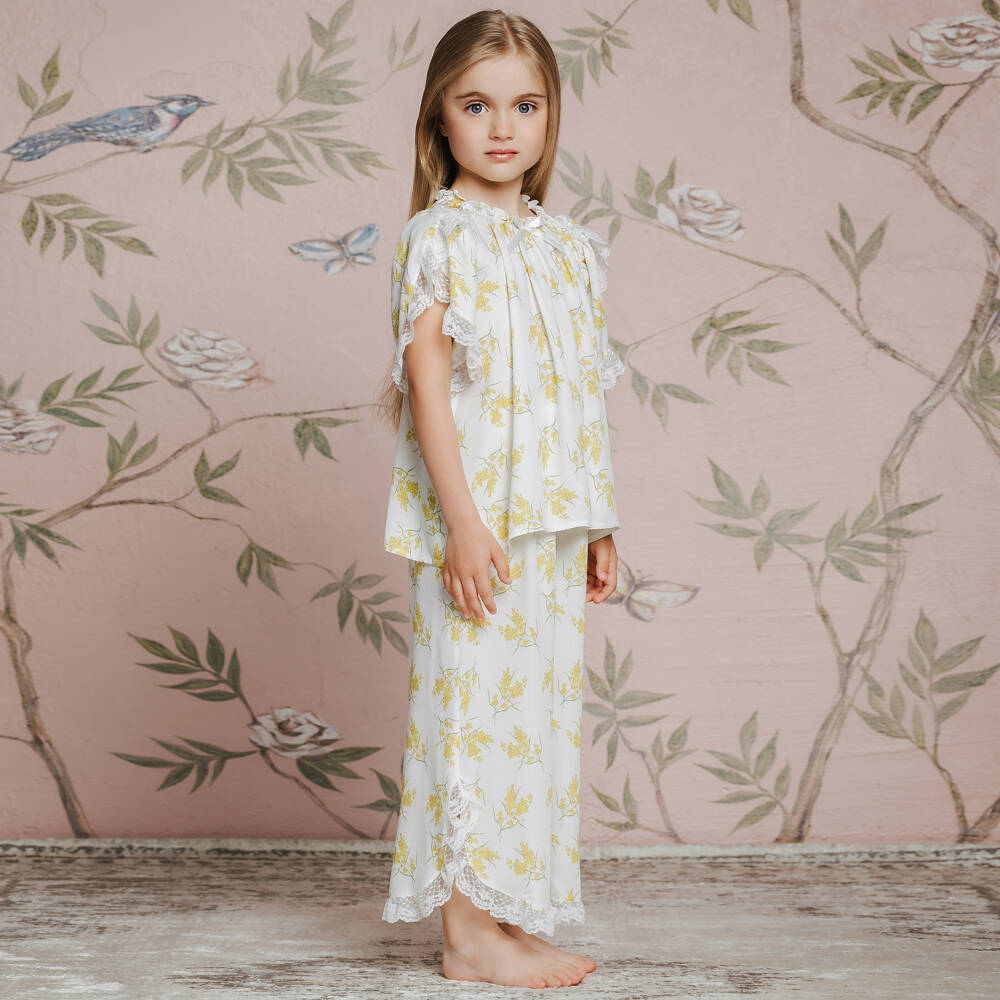 AMIKI Children-Кремовая пижама с цветами для девочек | Childrensalon Outlet