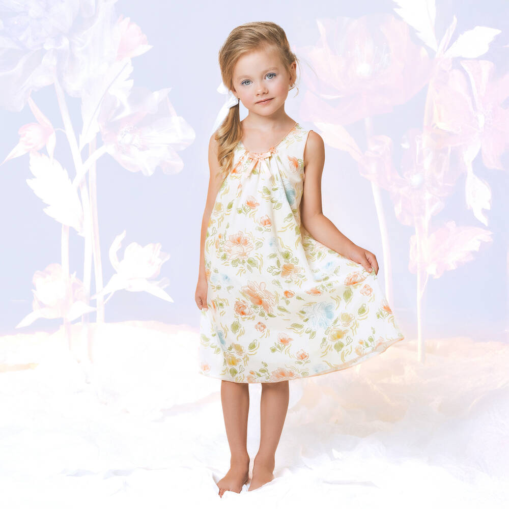 AMIKI Children-Girls Luxe Ivory Floral Sleepwear | Childrensalon Outlet