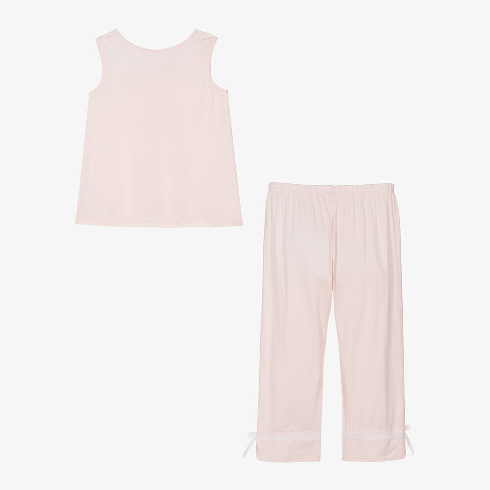 AMIKI Children-Girls Pale Pink Micromodal Pyjamas | Childrensalon Outlet