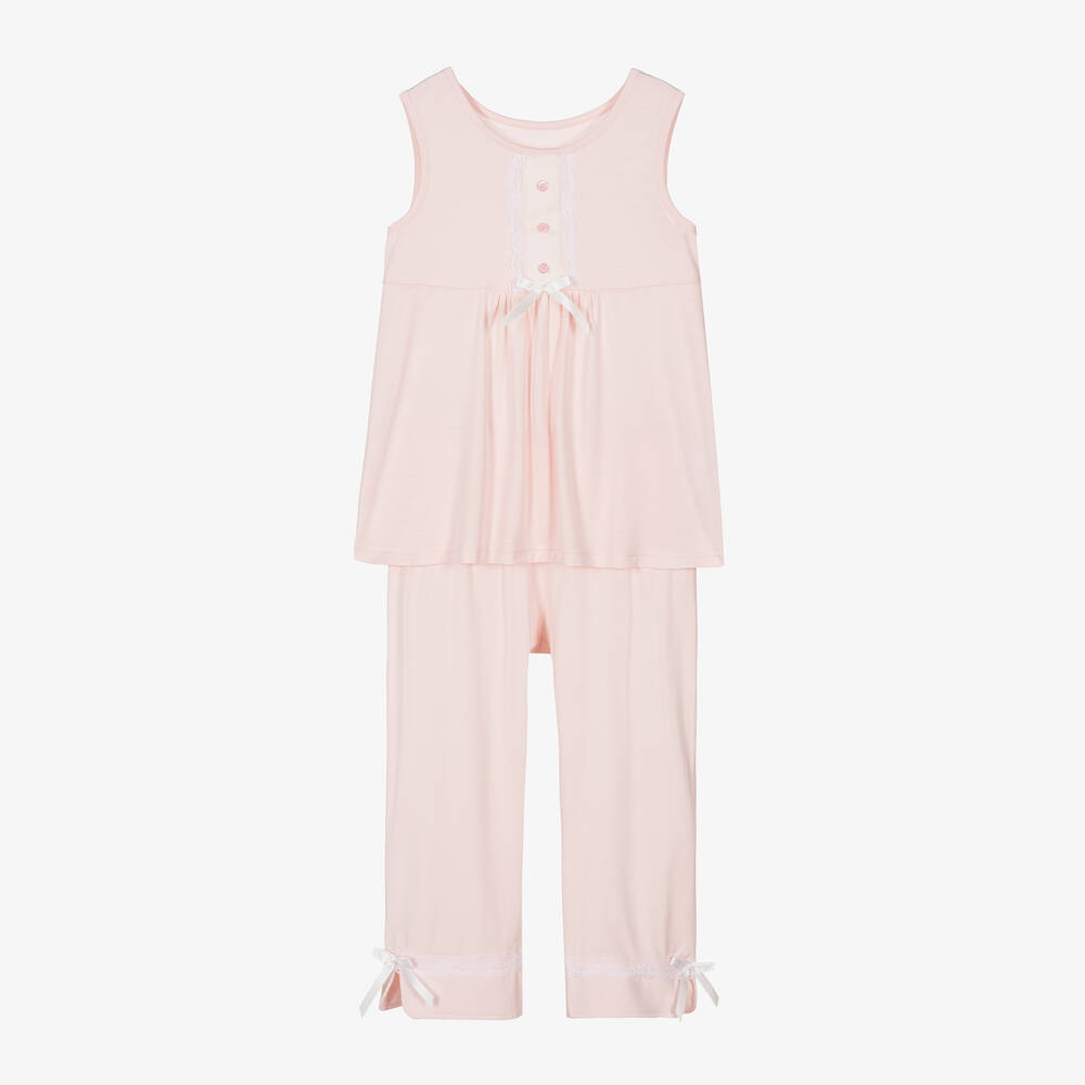 AMIKI Children-Girls Pale Pink Micromodal Pyjamas | Childrensalon Outlet