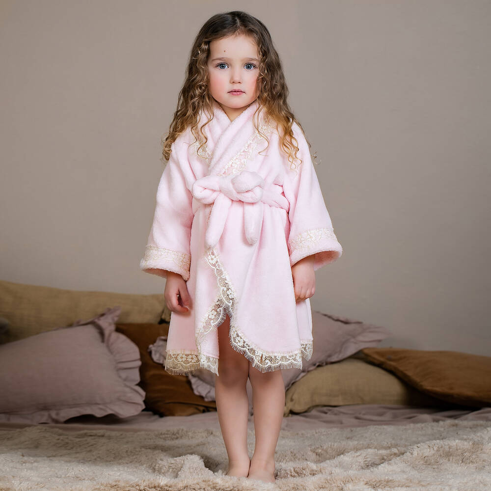 AMIKI Children Girls Pink Dressing Gown