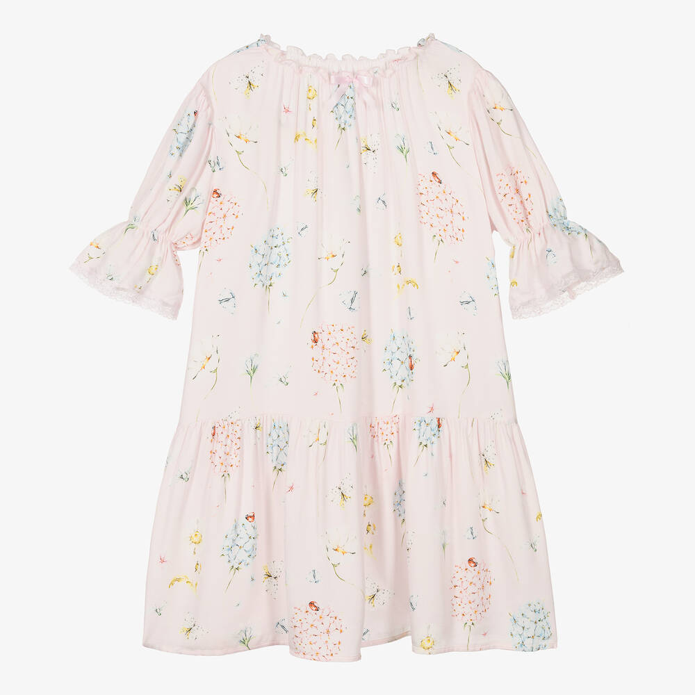 AMIKI Children - Girls Pink Floral Nightdress | Childrensalon