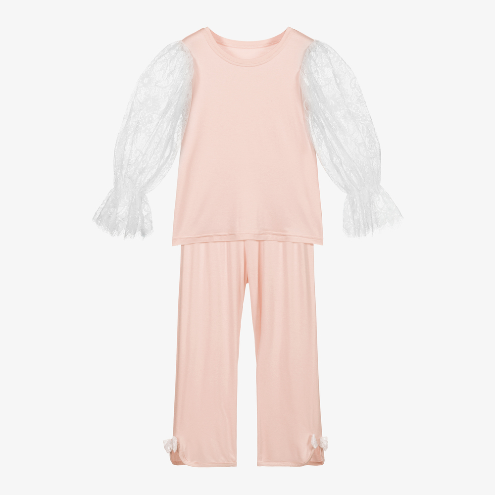 AMIKI Children - Girls Pink Jersey Pyjamas | Childrensalon