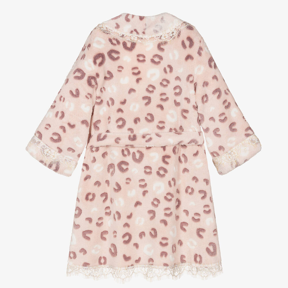 Childrens leopard print dressing gown top