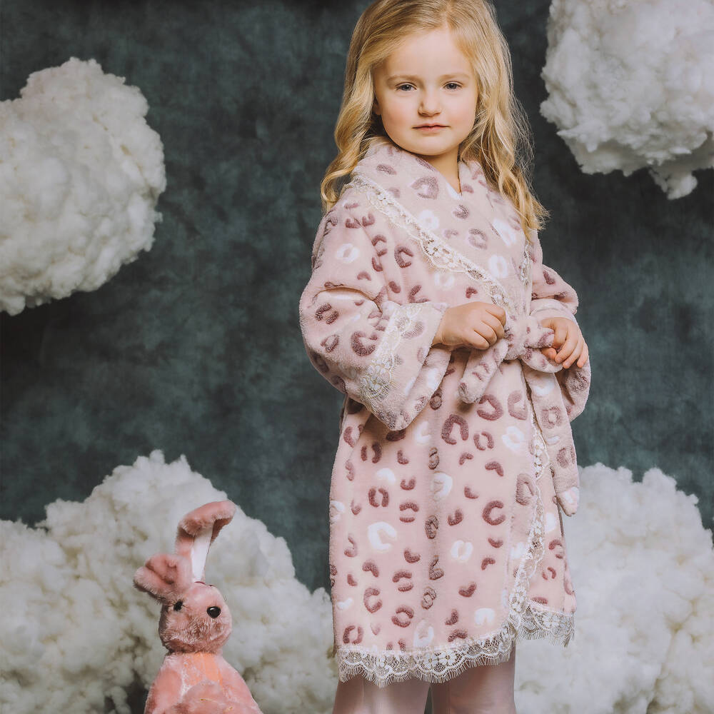 Childrens leopard print dressing gown cheap