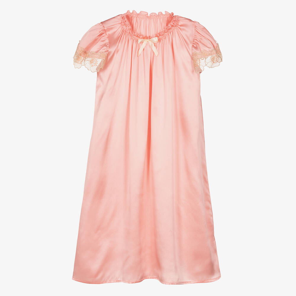 AMIKI Children - Розовая ночная рубашка из шелкового сатина | Childrensalon