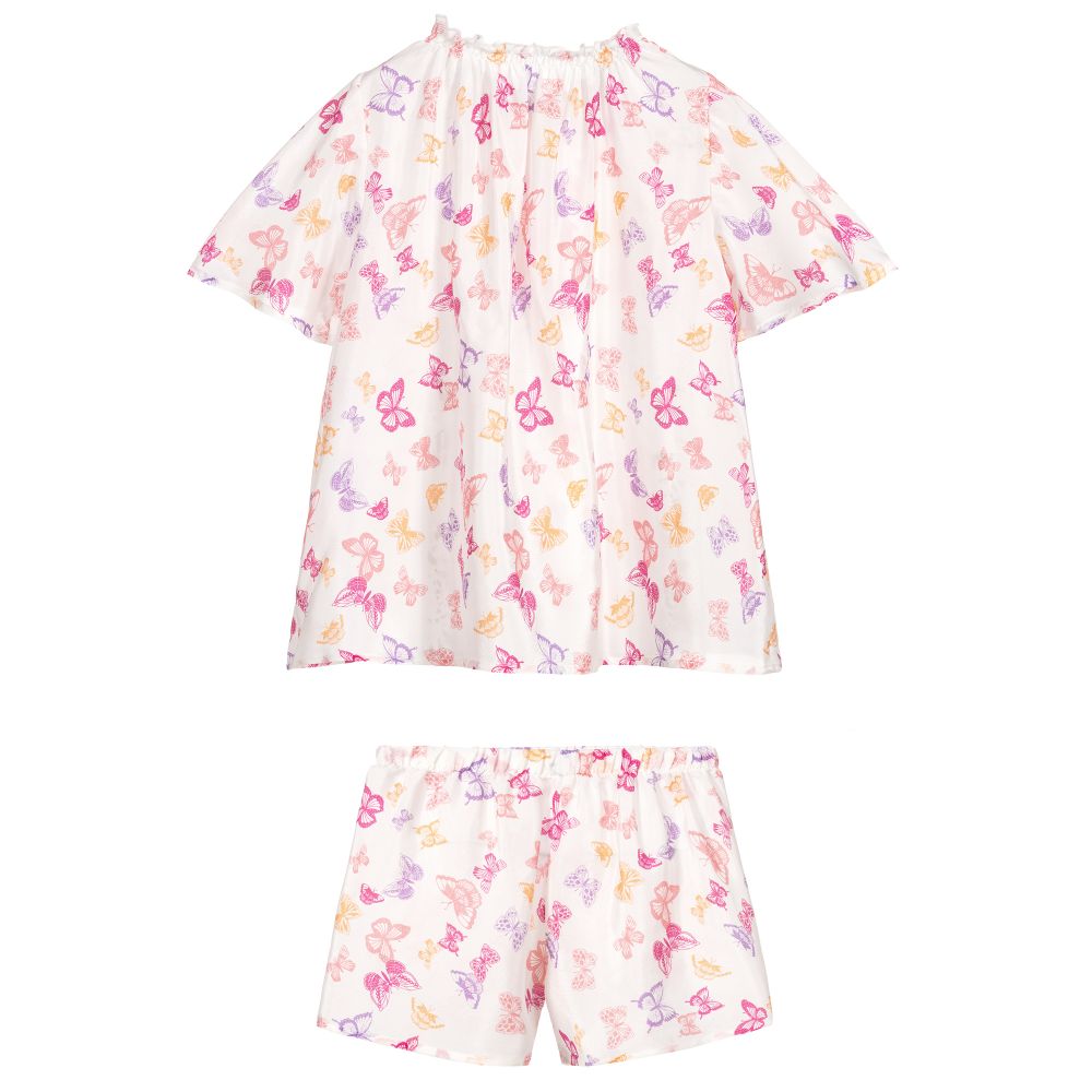 AMIKI Children-Girls Pink Silk Short Pyjamas | Childrensalon Outlet