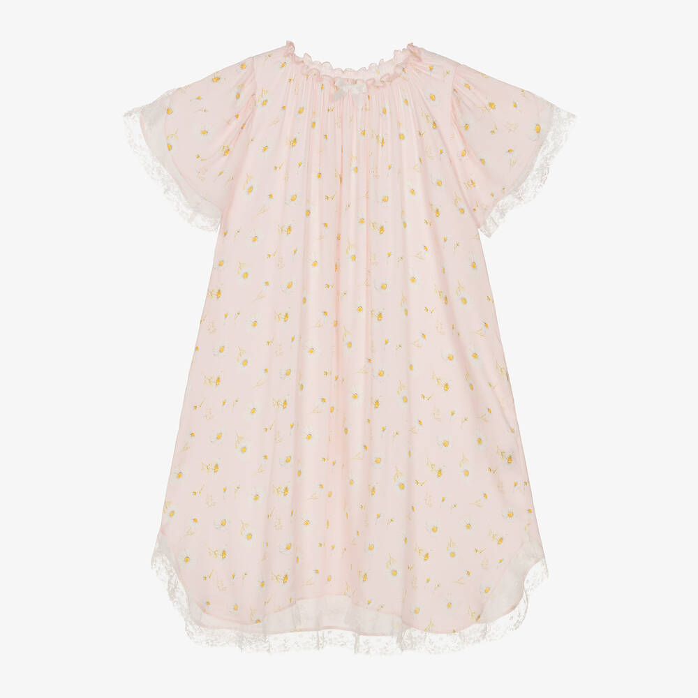 AMIKI Children-Girls Pink Viscose Daisy Nightdress | Childrensalon Outlet