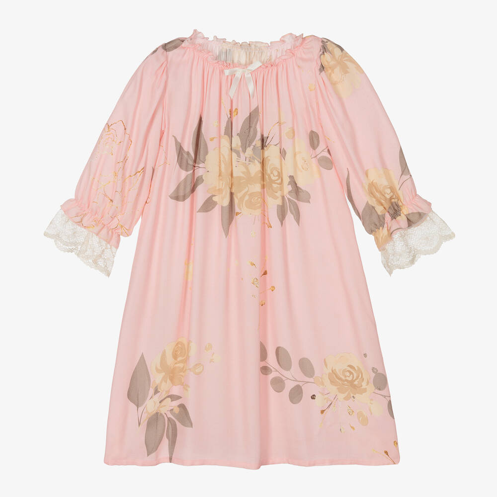 AMIKI Children - Girls Pink Viscose Nightdress | Childrensalon