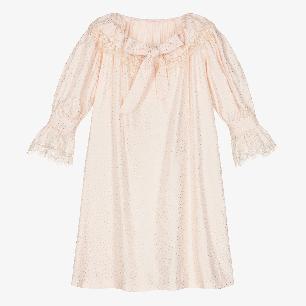 AMIKI Children - Girls Pink Viscose Nightdress | Childrensalon