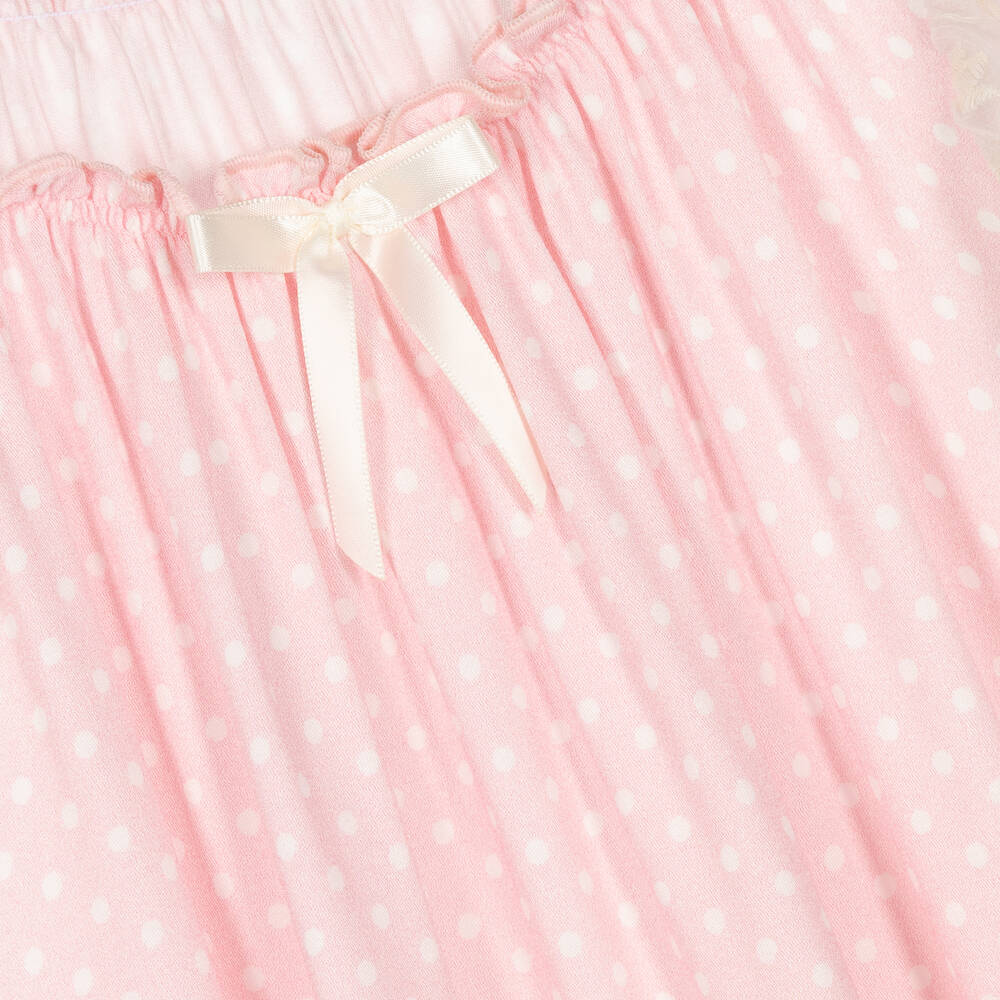 AMIKI Children-Girls Pink Viscose Polka Dot Nightdress | Childrensalon Outlet