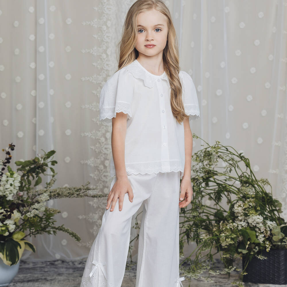White broderie pyjamas deals