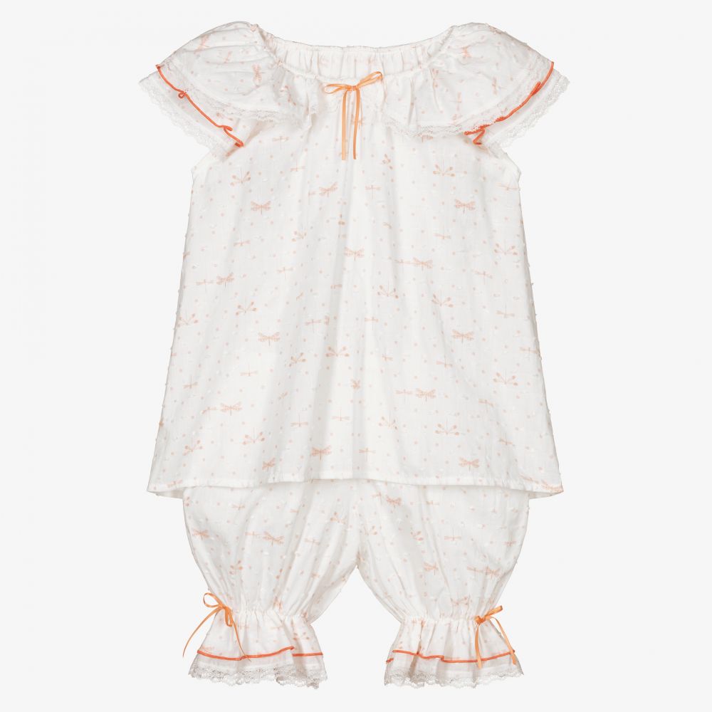AMIKI Children - Pyjama blanc en coton Fille | Childrensalon