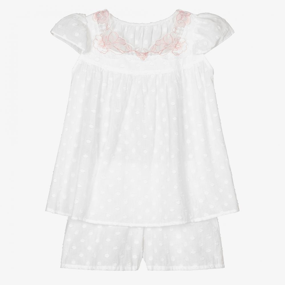 AMIKI Children - Pyjama blanc en coton Fille | Childrensalon