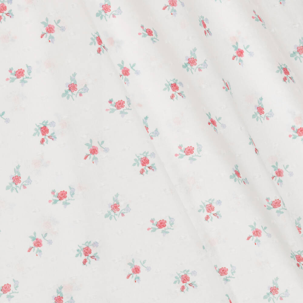 AMIKI Children-Girls White & Red Floral Cotton Nightdress | Childrensalon Outlet