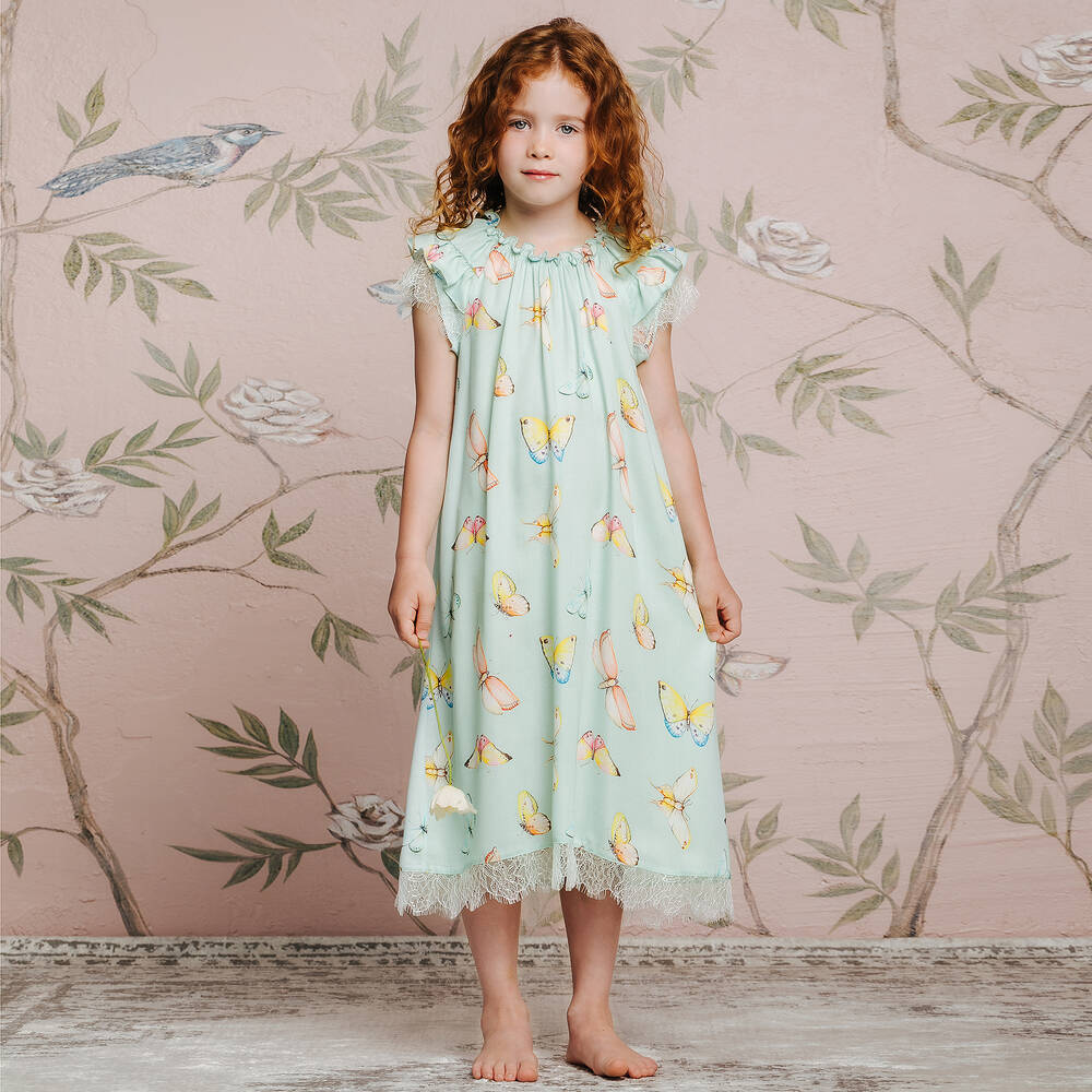 AMIKI Children-Mint Green Viscose Nightdress | Childrensalon Outlet