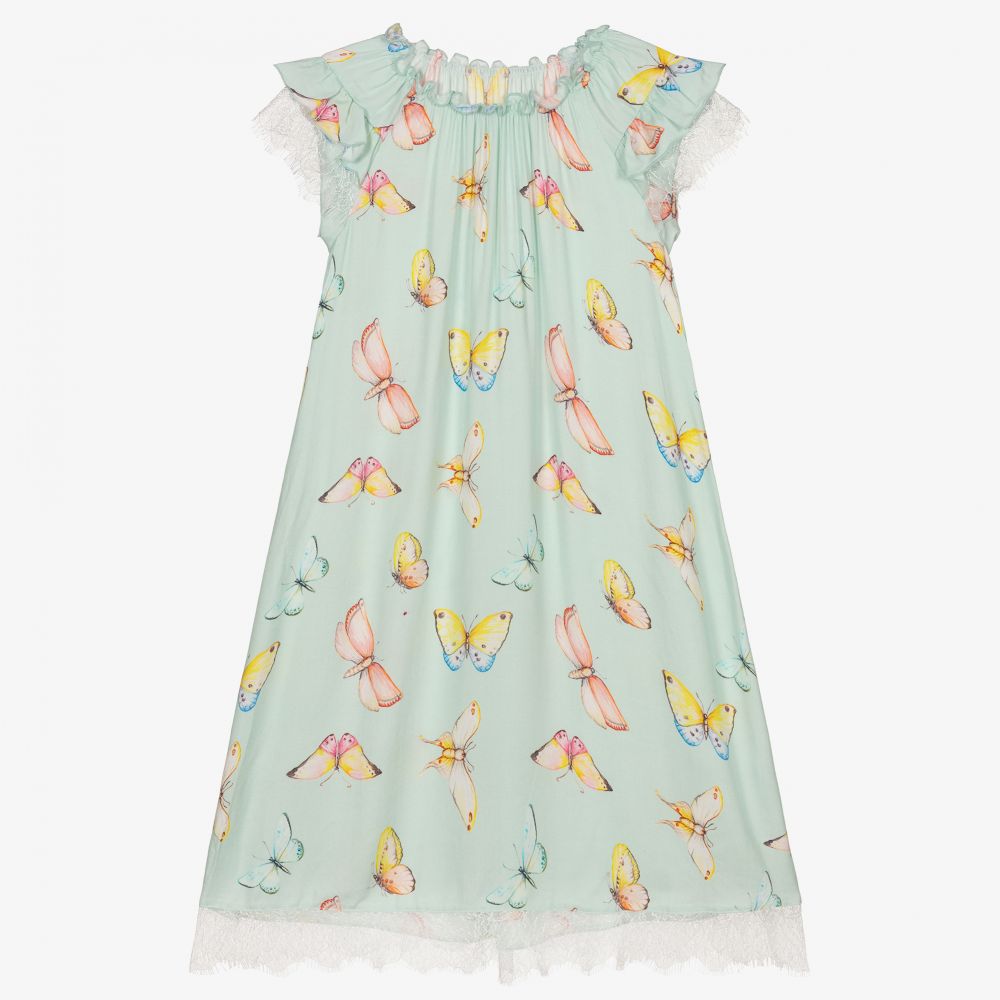 AMIKI Children - Chemise de nuit vert menthe en viscose | Childrensalon