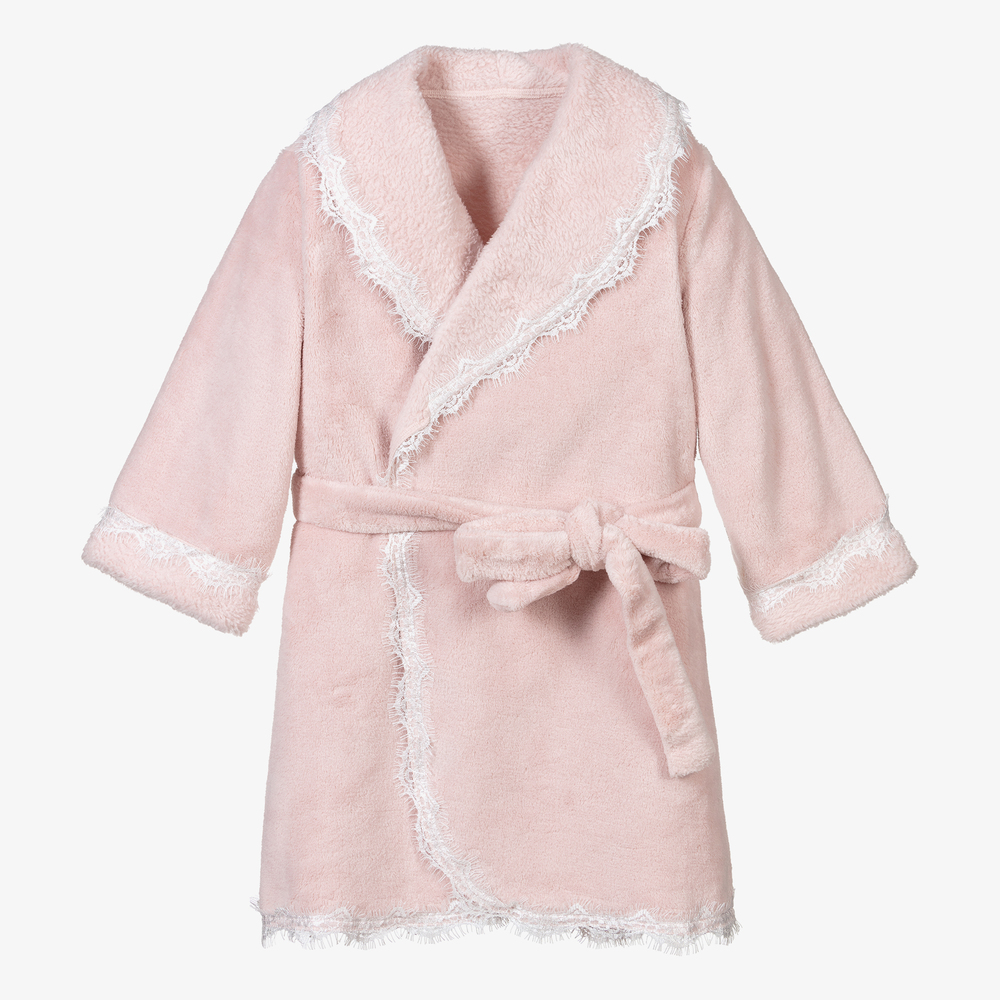 AMIKI Children - Pink Velour Dressing Gown | Childrensalon