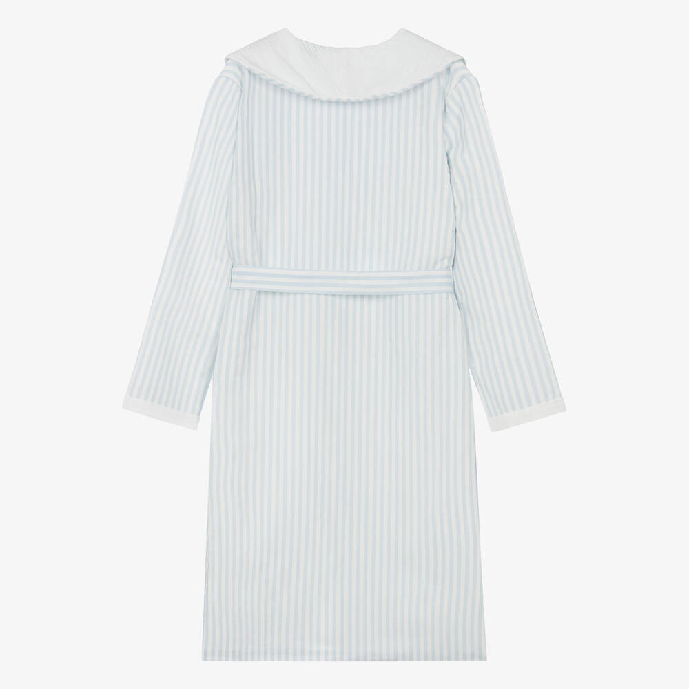 AMIKI Children-Teen Boys Blue Stripe Dressing Gown | Childrensalon Outlet