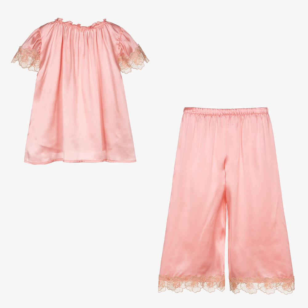 AMIKI Children-Teen Girls Dark Pink Silk Pyjamas | Childrensalon Outlet