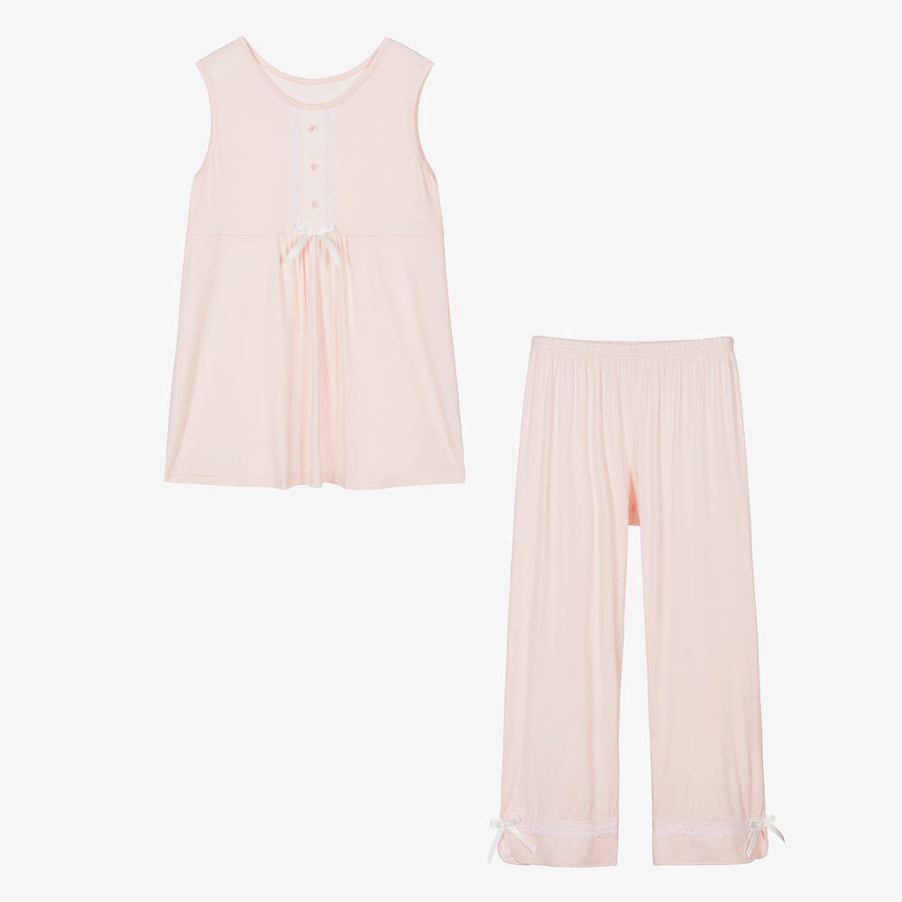 AMIKI Children-Teen Girls Pale Pink Micromodal Pyjamas | Childrensalon Outlet
