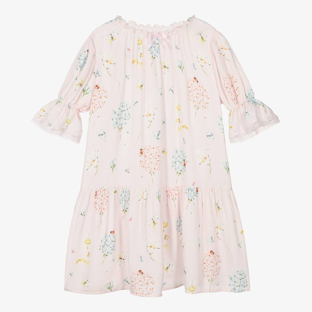 AMIKI Children - Розовая ночная рубашка с цветами | Childrensalon