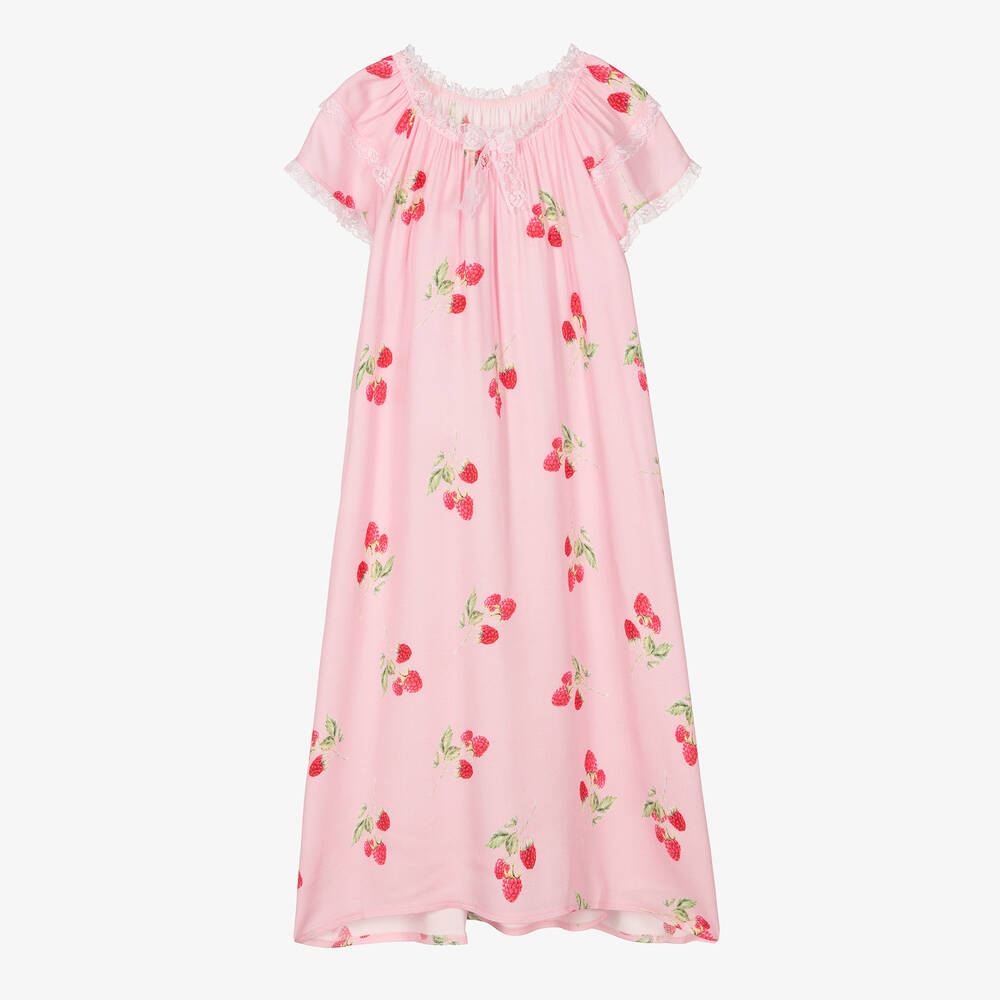 AMIKI Children - Розовая ночная рубашка с малинкой для подростков | Childrensalon