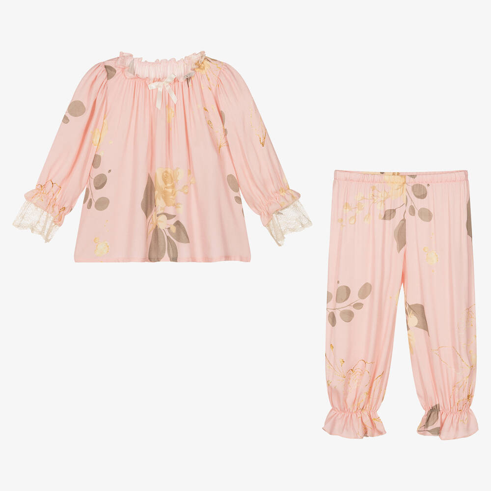 AMIKI Children - Teen Girls Pink Rose Pyjamas | Childrensalon