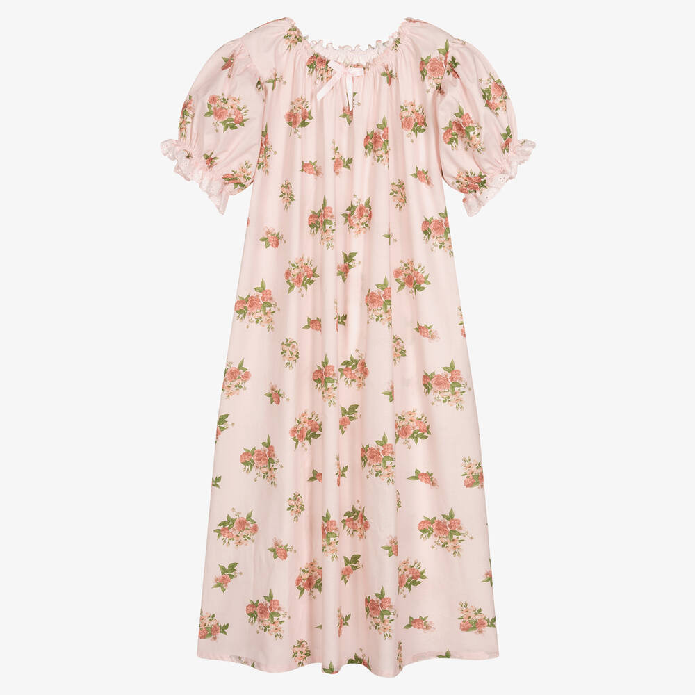 AMIKI Children - Розовая ночная рубашка с розами | Childrensalon