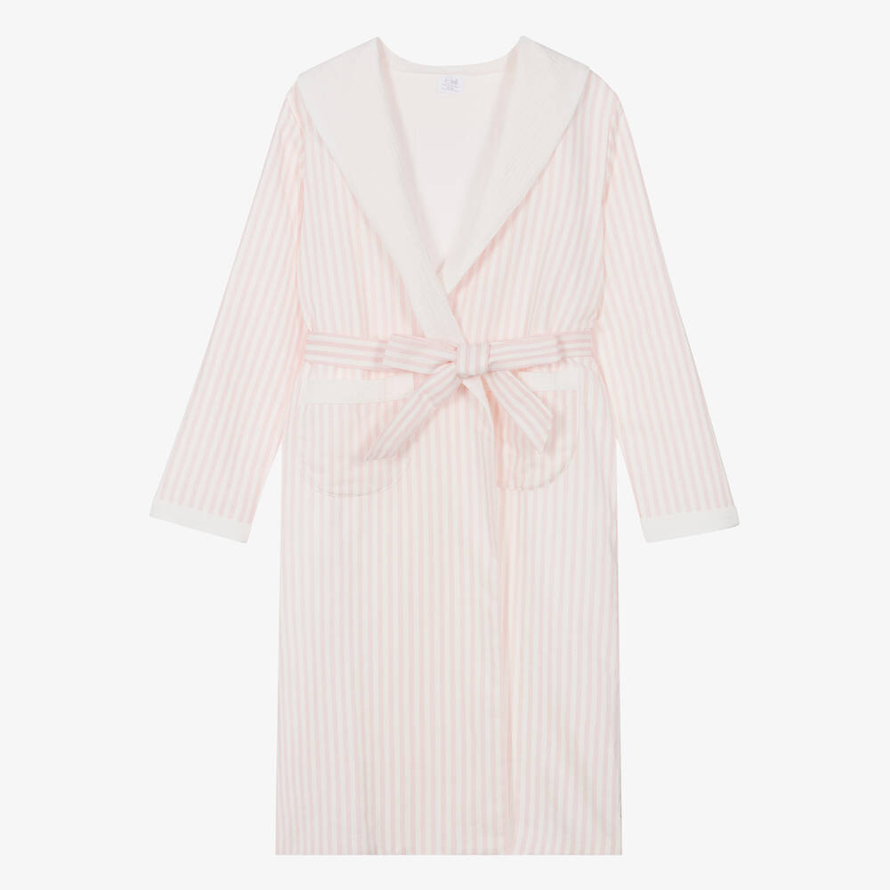 Teen Girls Pink Stripe Dressing Gown