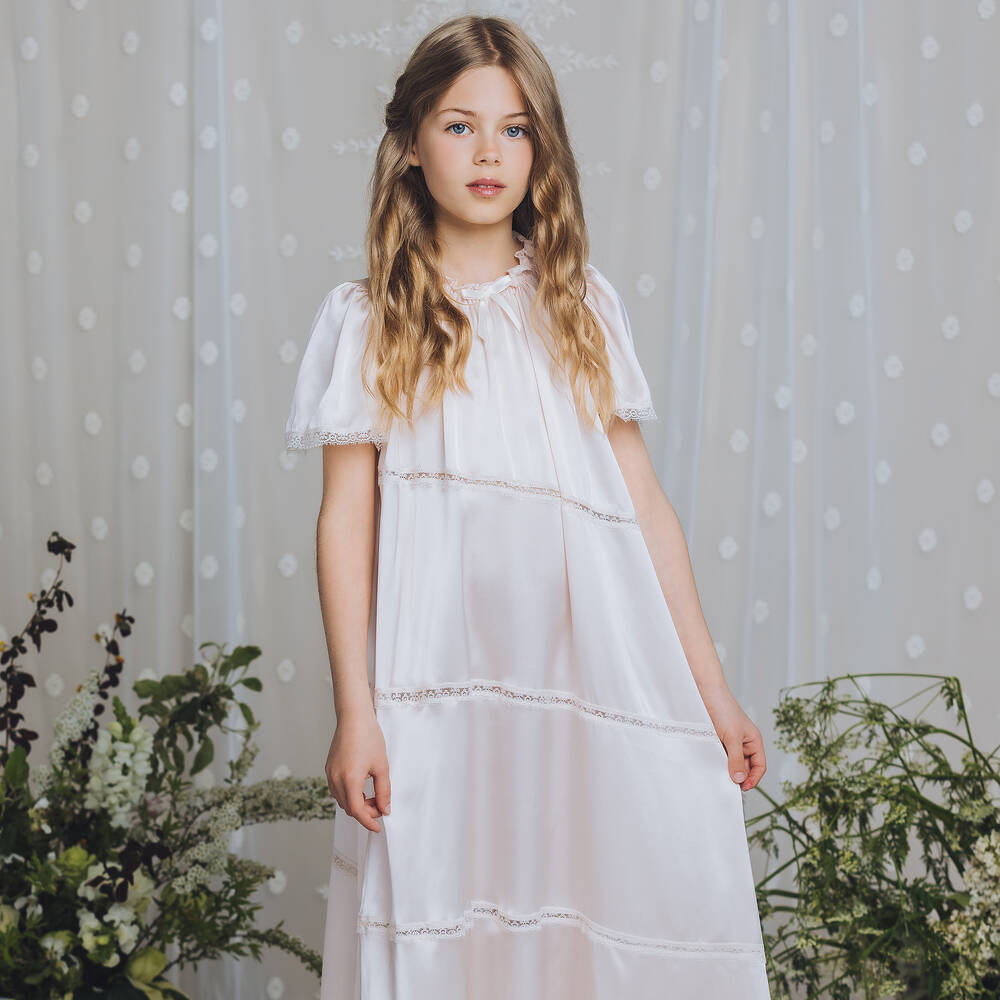 AMIKI Children - Teen Girls White Silk Nightdress | Childrensalon Outlet