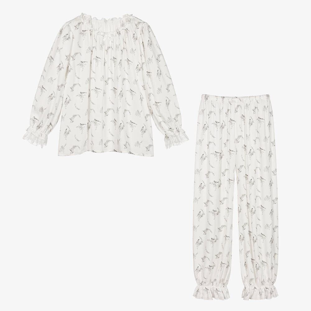 AMIKI Children - Pyjama blanc Oiseau Ado fille | Childrensalon