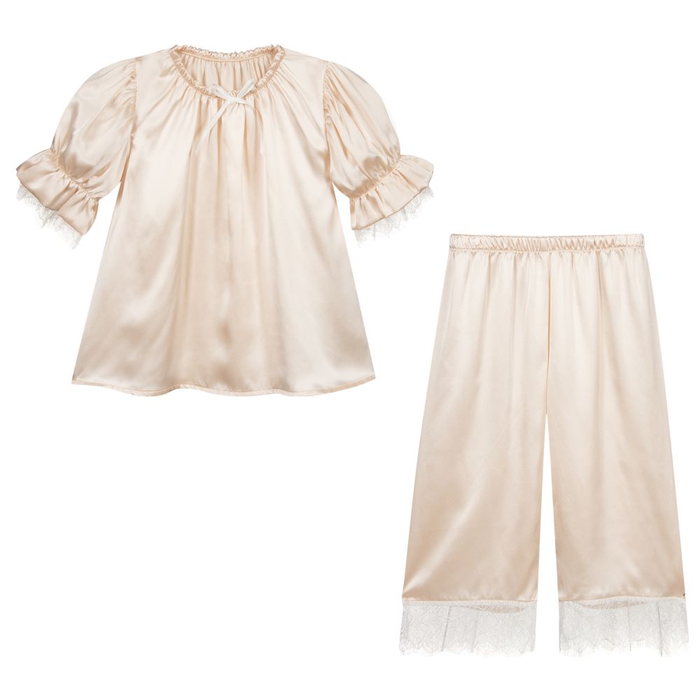 AMIKI Children - Teen Ivory Silk Pyjamas | Childrensalon