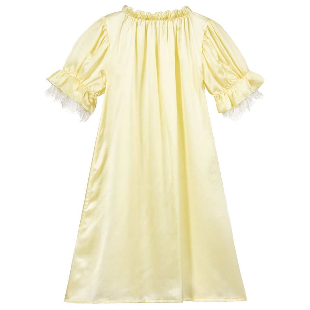 AMIKI Children-Teen Yellow Silk Nightdress | Childrensalon Outlet