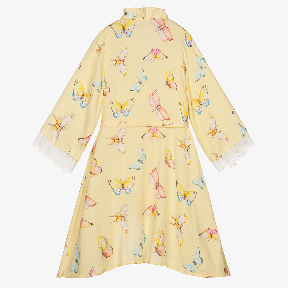 AMIKI Children-Yellow Butterfly Dressing Gown | Childrensalon Outlet