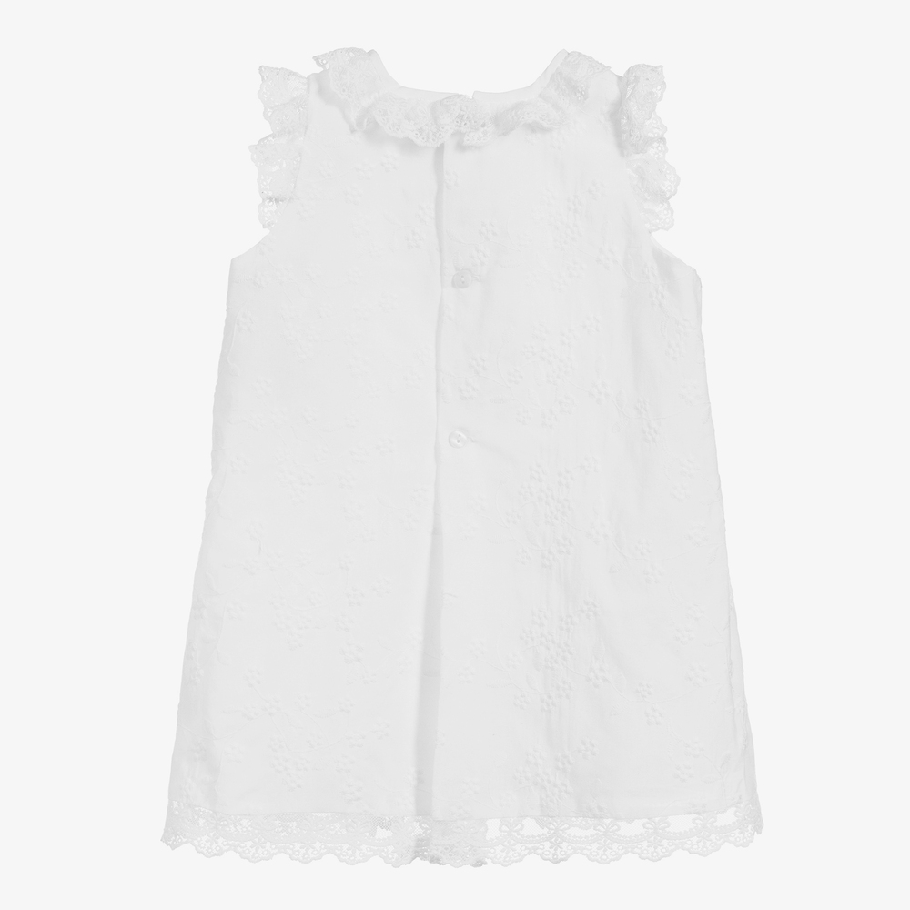 Ancar-Baby White Cotton Dress Set | Childrensalon Outlet