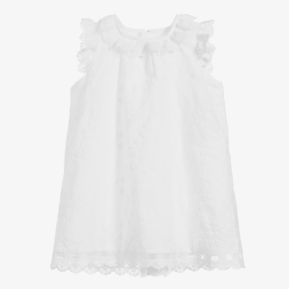 Ancar - Baby White Cotton Dress Set | Childrensalon