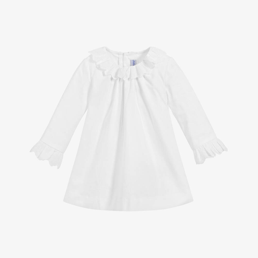 Ancar-فستان وسروال قطن لون أبيض للمولودات | Childrensalon Outlet