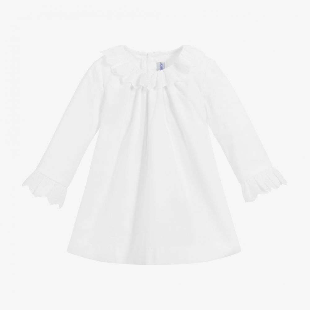 Ancar - Baby White Cotton Dress Set  | Childrensalon