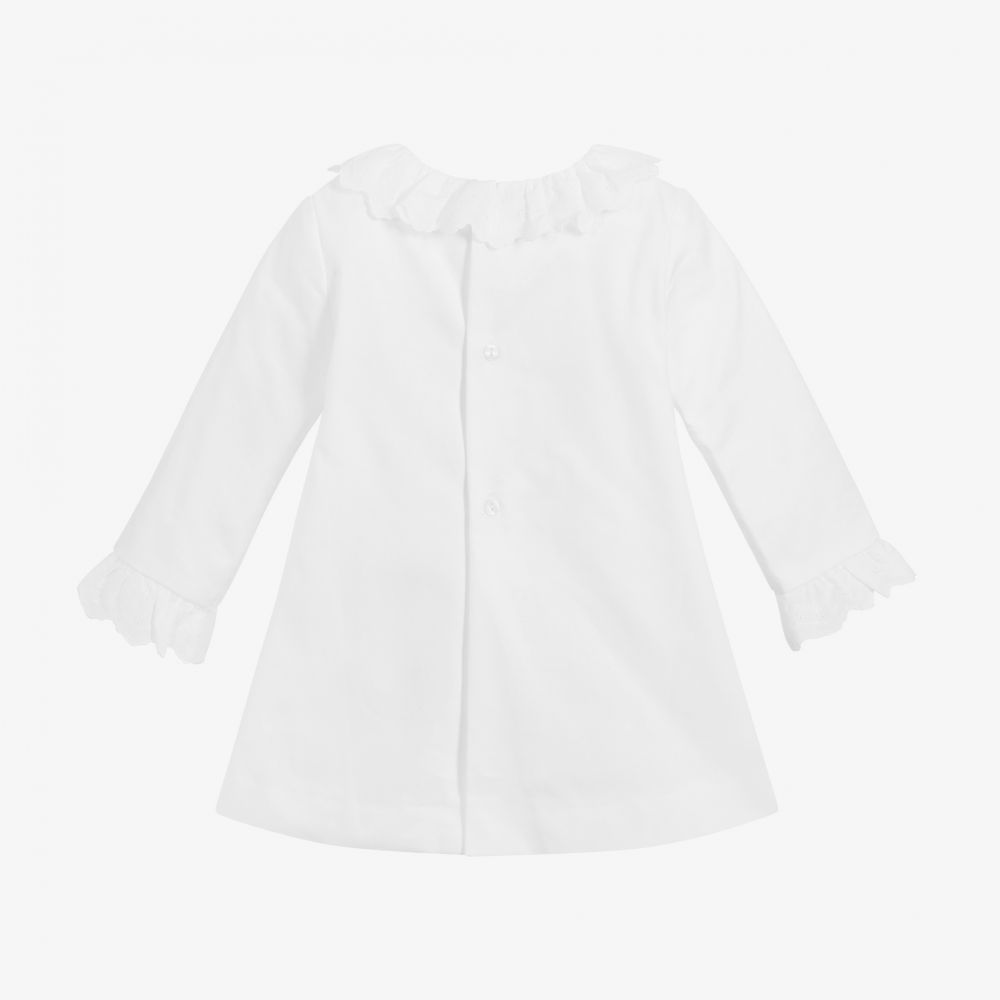 Ancar-Baby White Cotton Dress Set  | Childrensalon Outlet