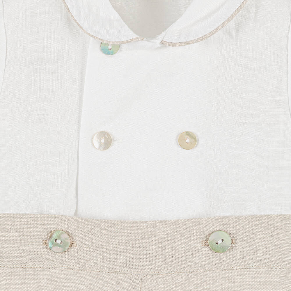Ancar-Boys Ivory & Beige Buster Suit | Childrensalon Outlet