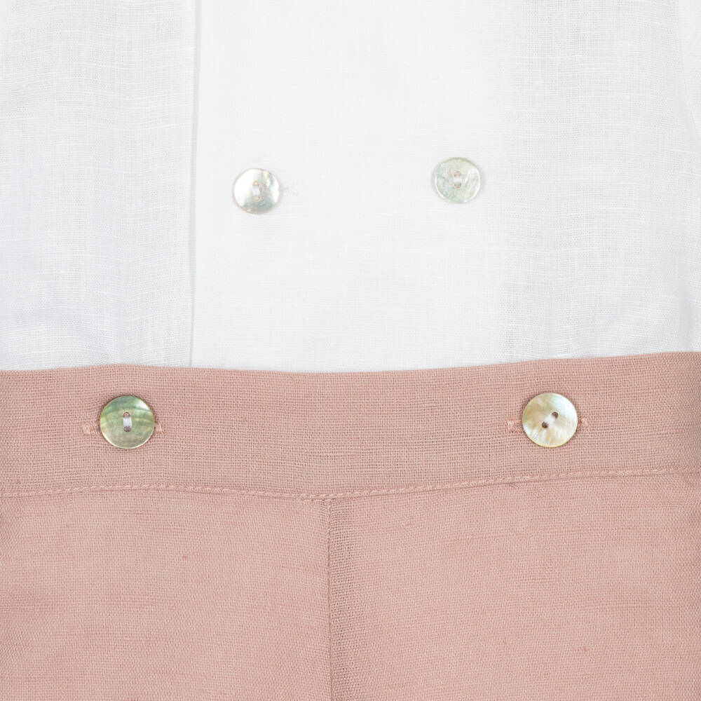 Ancar-Boys Ivory & Pink Buster Suit | Childrensalon Outlet