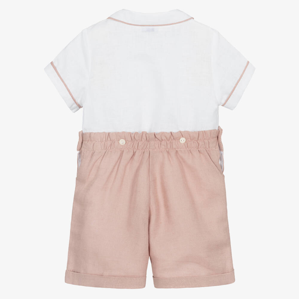 Ancar-Boys Ivory & Pink Buster Suit | Childrensalon Outlet