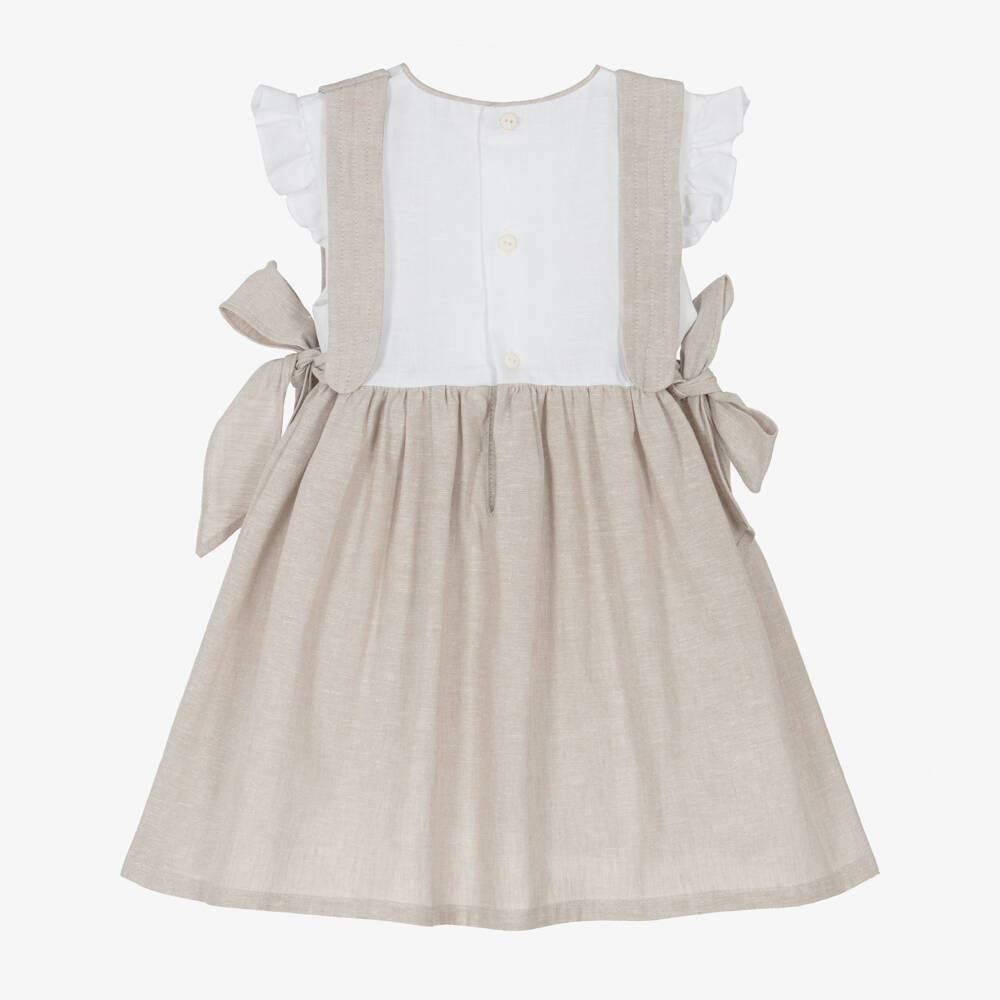 Ancar-Бежевая льняная платье для девочек | Childrensalon Outlet