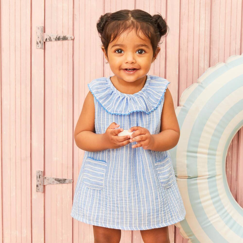 Ancar-Платье в полоску синее для девочек | Childrensalon Outlet