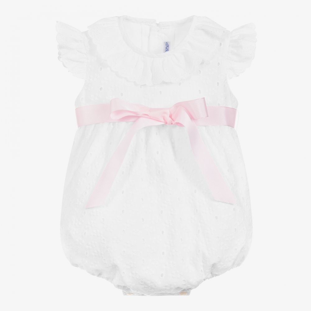 Ancar - Combi-short blanche en coton Fille | Childrensalon