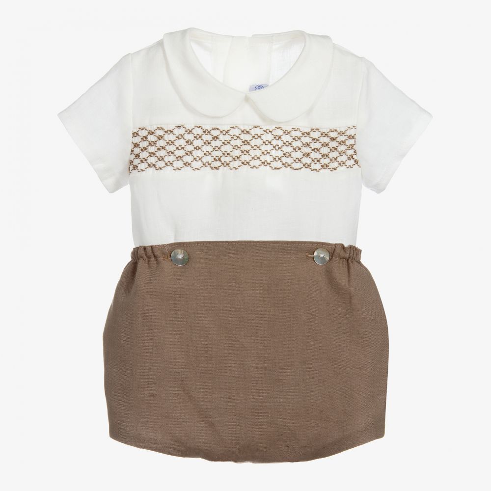 Ancar - Costume short ivoire et beige | Childrensalon